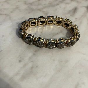 Gold ww/black cluster-link rock bracelet